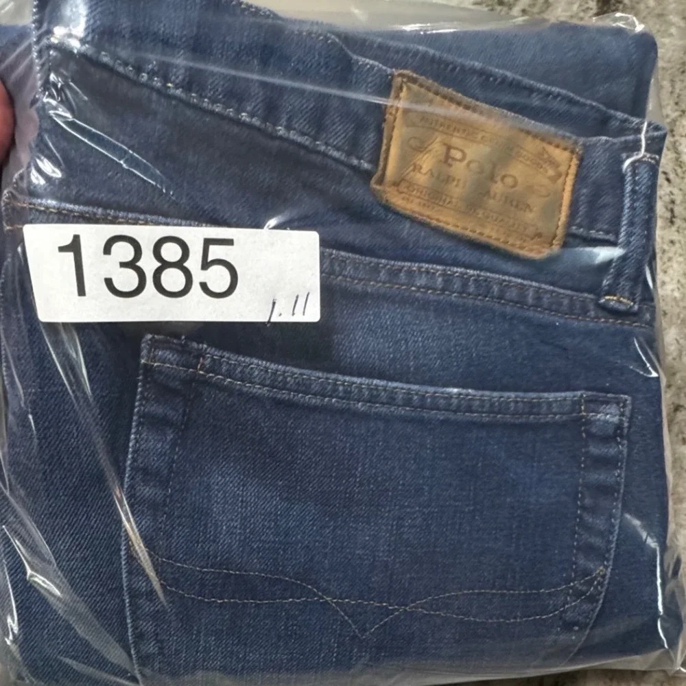 Polo Ralph Lauren Jeans Mens 36x32 Hampton Athletic Straight Dark Wash Blue
